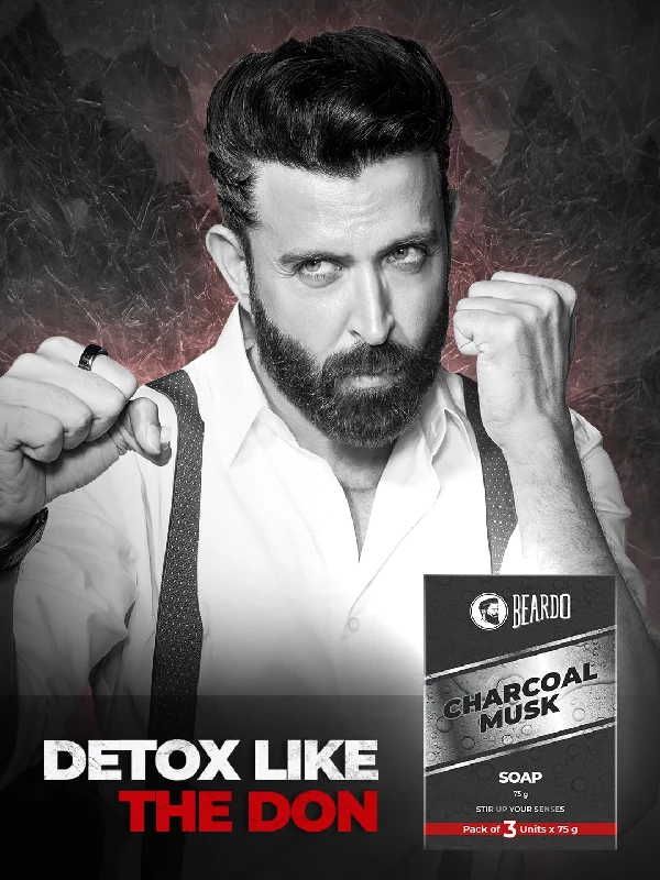 Beardo Activated Charcoal Musk Soap for Men, 75 g-2.webp